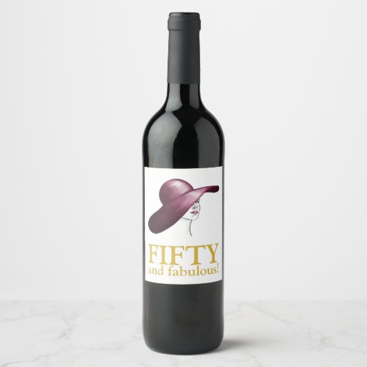 50歳と素晴らエレガントしい女性 ワインラベル (正面)