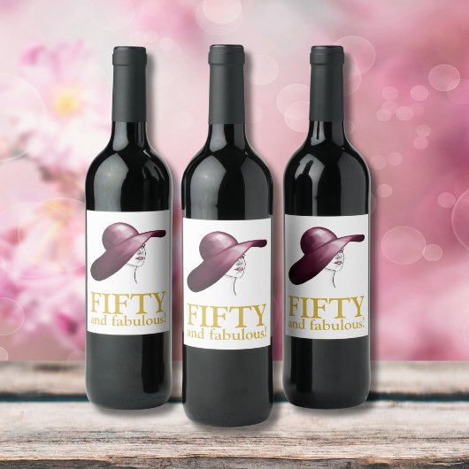 50歳と素晴らエレガントしい女性 ワインラベル