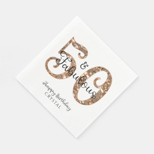 50歳と素晴らエレガントしい50誕生日パーソナライズされた スタンダードランチョンナプキン (角)