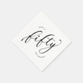 50歳と素晴らモダンしい白50誕生日 スタンダードカクテルナプキン (角)