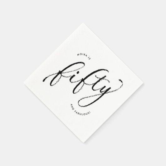 50歳と素晴らモダンしい白50誕生日 スタンダードカクテルナプキン (角)
