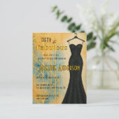 50歳と華麗なブラックゴールドアートデコ50周年 ポストカード (スタンド正面)