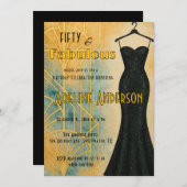 50歳と華麗なブラックゴールドアートデコ50周年 招待状 (正面/裏面)