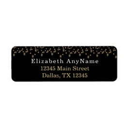 50歳と輝かしい ブラック ストリングライト付き ラベル