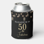 50歳と輝かしい 黒のストリングライト付き 缶クーラー (缶裏面)