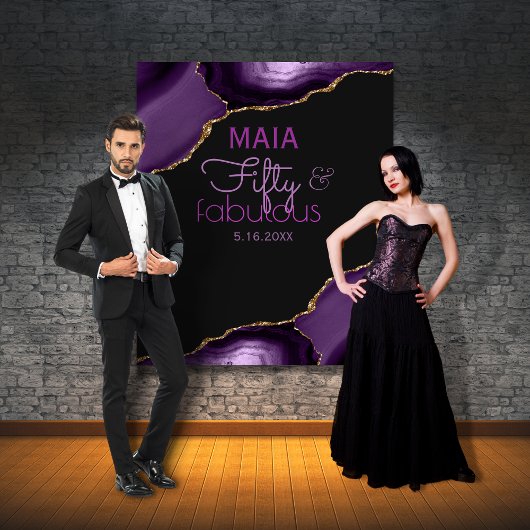 50歳と50歳の誕生日パーティーの写真の背景 タペストリー