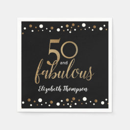 50歳と50歳の誕生日金ゴールド スタンダードカクテルナプキン