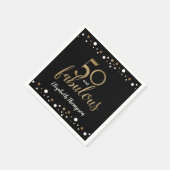 50歳と50歳の誕生日金ゴールド スタンダードカクテルナプキン (角)