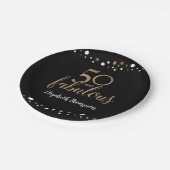 50歳と50歳の誕生日金ゴールド ペーパープレート (アングル)