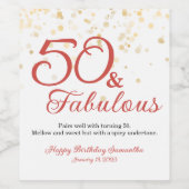 50歳と50歳エレガントの誕生日パーティー ワインラベル (シングルラベル)