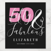 50歳と50歳エレガントの誕生日パーティー ワインラベル (シングルラベル)