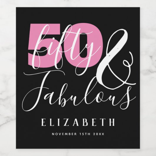 50歳と50歳エレガントの誕生日パーティー ワインラベル (シングルラベル)