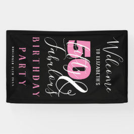 50歳と50歳エレガントの誕生日パーティー 横断幕