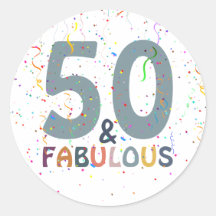 50歳にして最高にファビュラスなブルーのお祝いカンフェッティとトレンディなタイポグラフィー