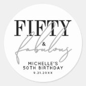 50歳にして最高に素敵な現代的な50歳の誕生日パーティー ラウンドシール (正面)