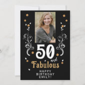 50歳にして最高に素敵な装い 50歳の誕生日写真 カード (正面)