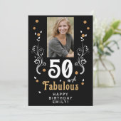 50歳にして最高に素敵な装い 50歳の誕生日写真 カード (スタンド正面)