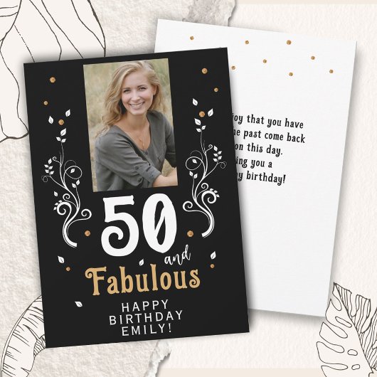50歳にして最高に素敵な装い 50歳の誕生日写真 カード