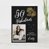 50歳にして最高に素敵な装飾 50歳の誕生日写真カード カード (正面)