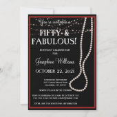 50歳にして最高に素敵な レッド＆ブラックパーティー へのご招待 招待状 (正面)