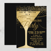 50歳にして最高のシャンパングラス誕生日パーティー 招待状 (正面/裏面)