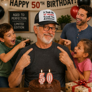 50歳になってもこの凄さ おもしろい50歳の誕生日 キャップ