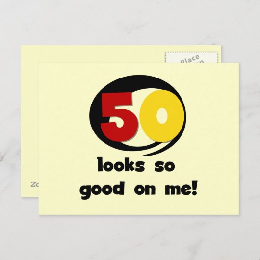 50歳に見えない Tシャツ & ギフト ポストカード (正面/裏面)