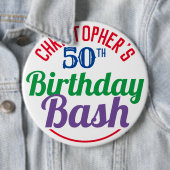 50歳のお祝いボタンの誕生日 缶バッジ (インサイチュ)