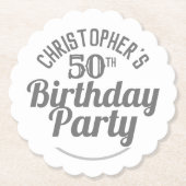 50歳のお祝い誕生日紙コースター ペーパーコースター (正面)