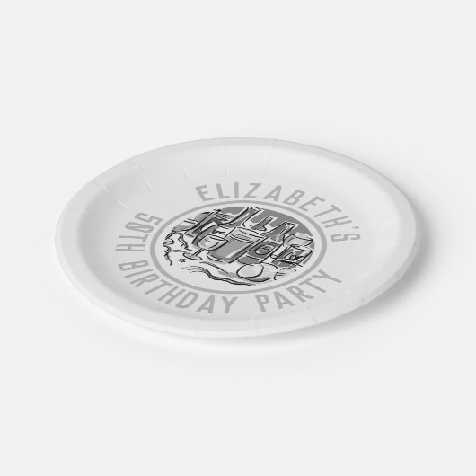 50歳のお祝い誕生日紙プレート ペーパープレート (アングル)