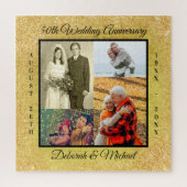 50歳のア結婚ニバースティ·金ゴールドパーソナライズされた写真 ジグソーパズル (縦)