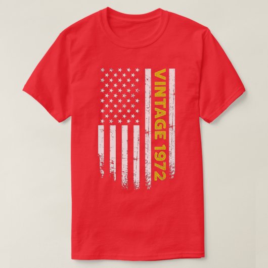 50歳のギフトヴィンテージ1972アメリカ国旗50日 Tシャツ (デザイン正面)