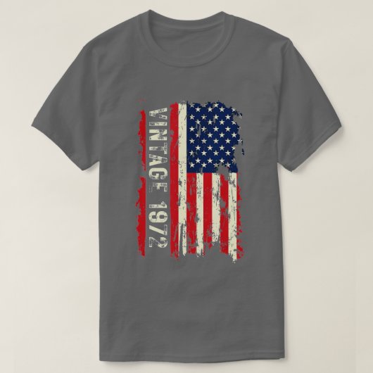 50歳のギフトヴィンテージ1972アメリカ国旗50日 Tシャツ (デザイン正面)