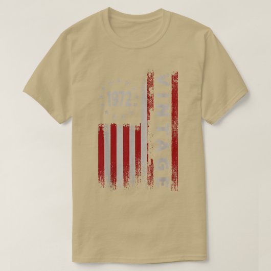 50歳のギフトヴィンテージ1972アメリカ国旗50日 Tシャツ (デザイン正面)