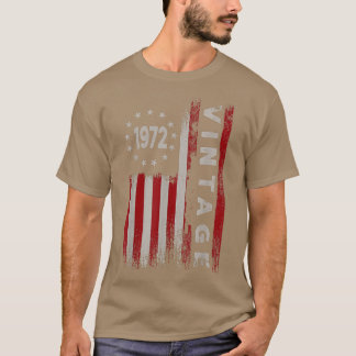 50歳のギフトヴィンテージ1972アメリカ国旗50日 Tシャツ