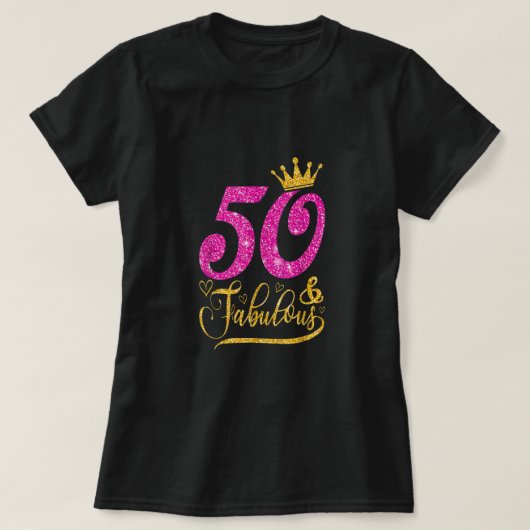 50歳のギフト50と素晴らしい50誕生日ピン Tシャツ (デザイン正面)