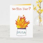 50歳のケーキオンファイア誕生日カード カード (黄色い花)