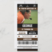 50歳のサッカーチケット誕生日 招待状 (正面)