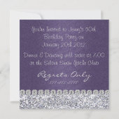 50歳のサプライズ誕生日蝶パープル招待状 招待状 (裏面)