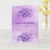 50歳のスミレの花 カード (黄色い花)