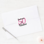 50歳のバースデーパーティーお祝いグッズ 名前入り ラウンドシール (封筒)