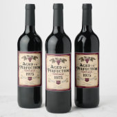 50歳のバースデーワイン，完璧に熟成 ワインラベル (ボトル)