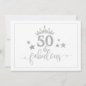 50歳のファビュラスな誕生日フォト 招待状 (裏面)