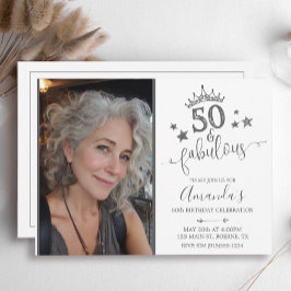50歳のファビュラスな誕生日フォト 招待状