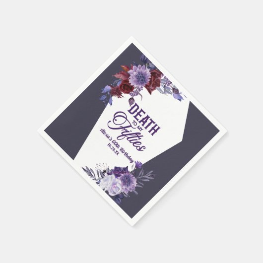 50歳のフローラ60歳の誕生日パーティーで死ぬ スタンダードカクテルナプキン (角)