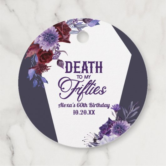 50歳のフローラ60歳の誕生日パーティーで死ぬ フェイバータグ (裏面)