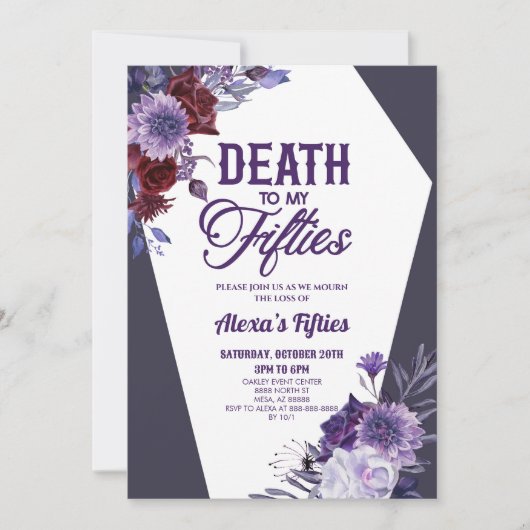 50歳のフローラ60歳の誕生日パーティーで死ぬ 招待状 (正面)