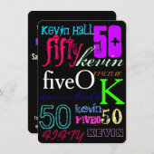 50歳のブラックへのグラフィティ 招待状 (正面/裏面)