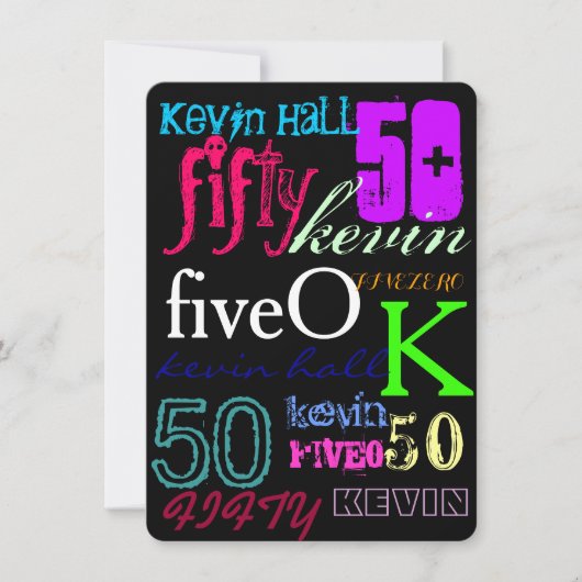 50歳のブラックへのグラフィティ 招待状 (正面)