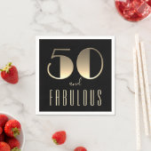 50歳のブラック誕生日お祝い スタンダードカクテルナプキン (インサイチュ)